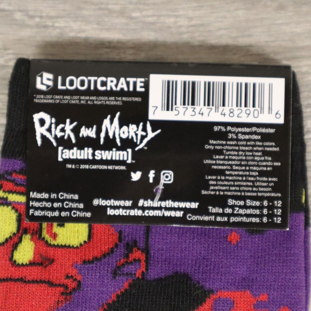 Loot Crate Wear X5 Pairs Animated TV Mix and Match Adult Non-Slip Socks - Picture 9 of 12